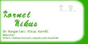 kornel mikus business card